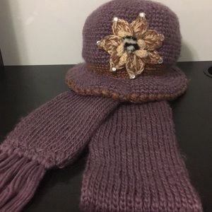 Purple hat and scarf